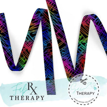 Load image into Gallery viewer, Rainbow Doodles on Black - Seatbelt Webbing - RETAIL