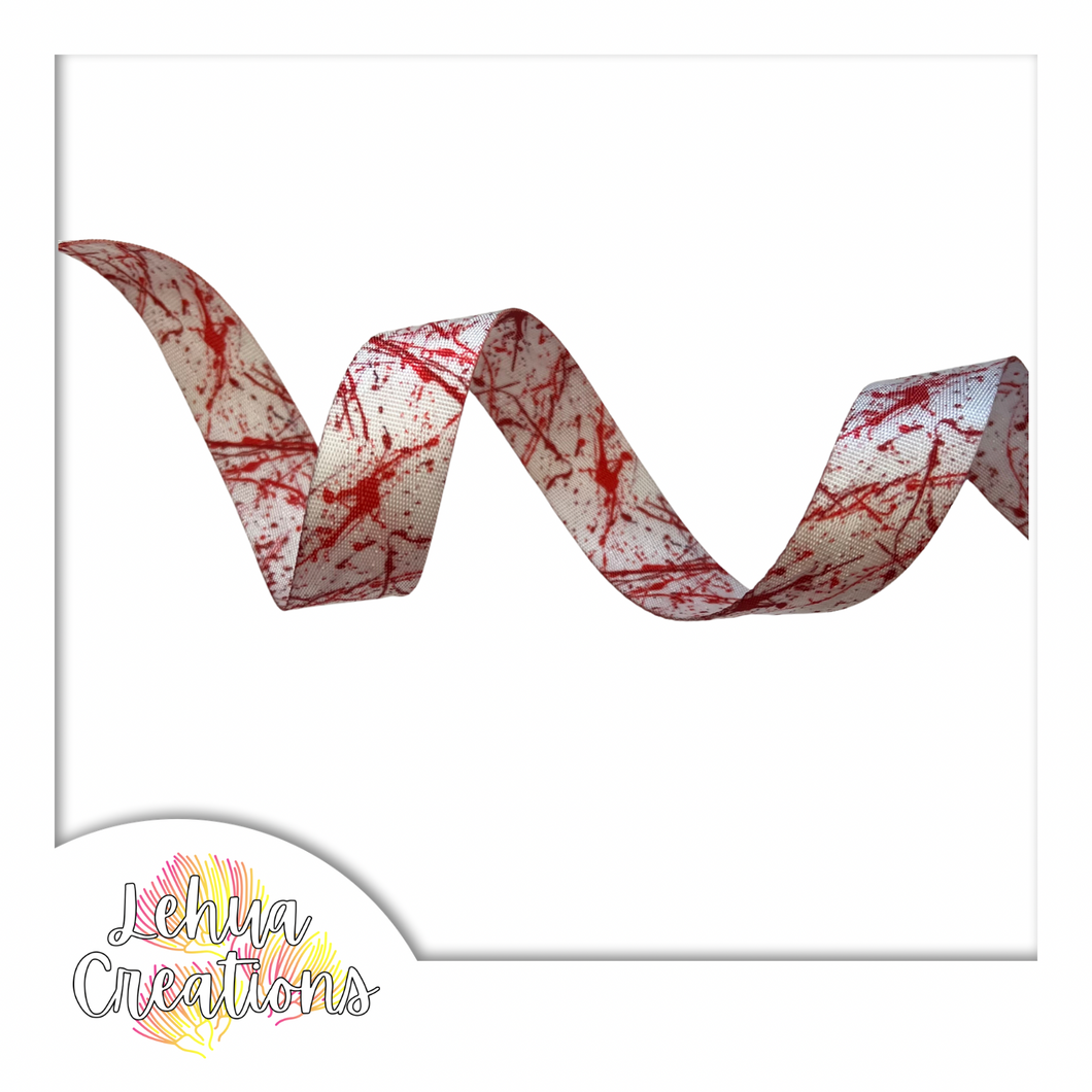 Classic Blood Splatter - White- Seatbelt Webbing