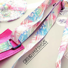 Load image into Gallery viewer, Rainbow Doodles on White - Seatbelt Webbing - RETIAL
